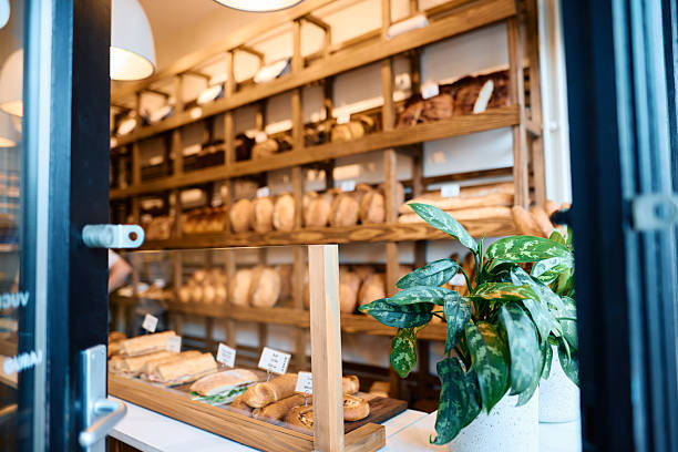 inviting bakery shop displaying fresh bread and sandwiches